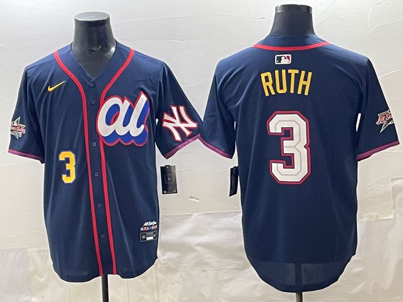 Men 2025 New York Yankees #3 Ruth Drak Blue All star Nike MLB Jersey style 06->new york yankees->MLB Jersey